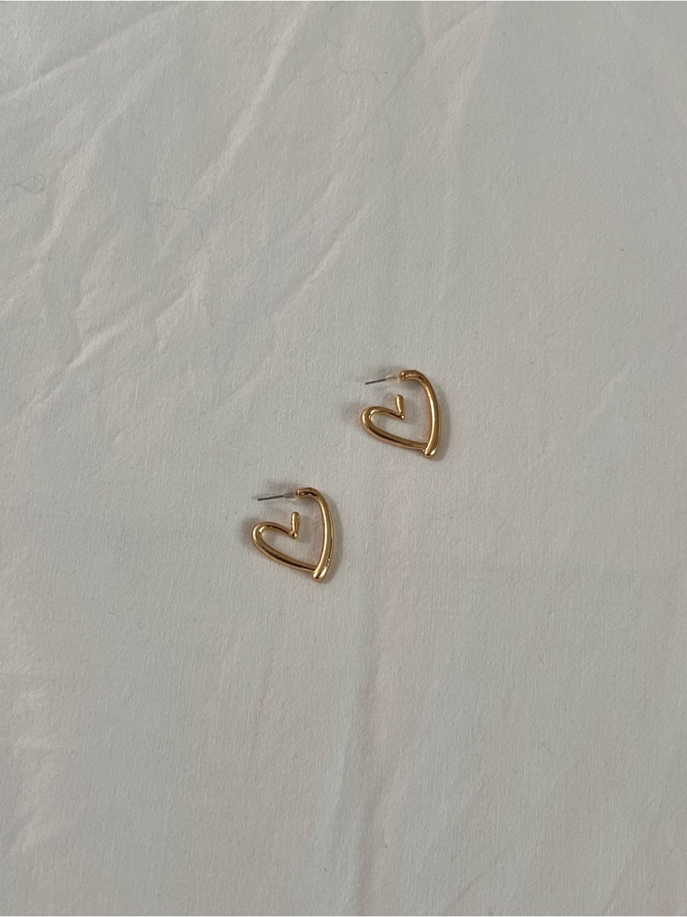 Gold Open Heart Hoop Earrings for Women